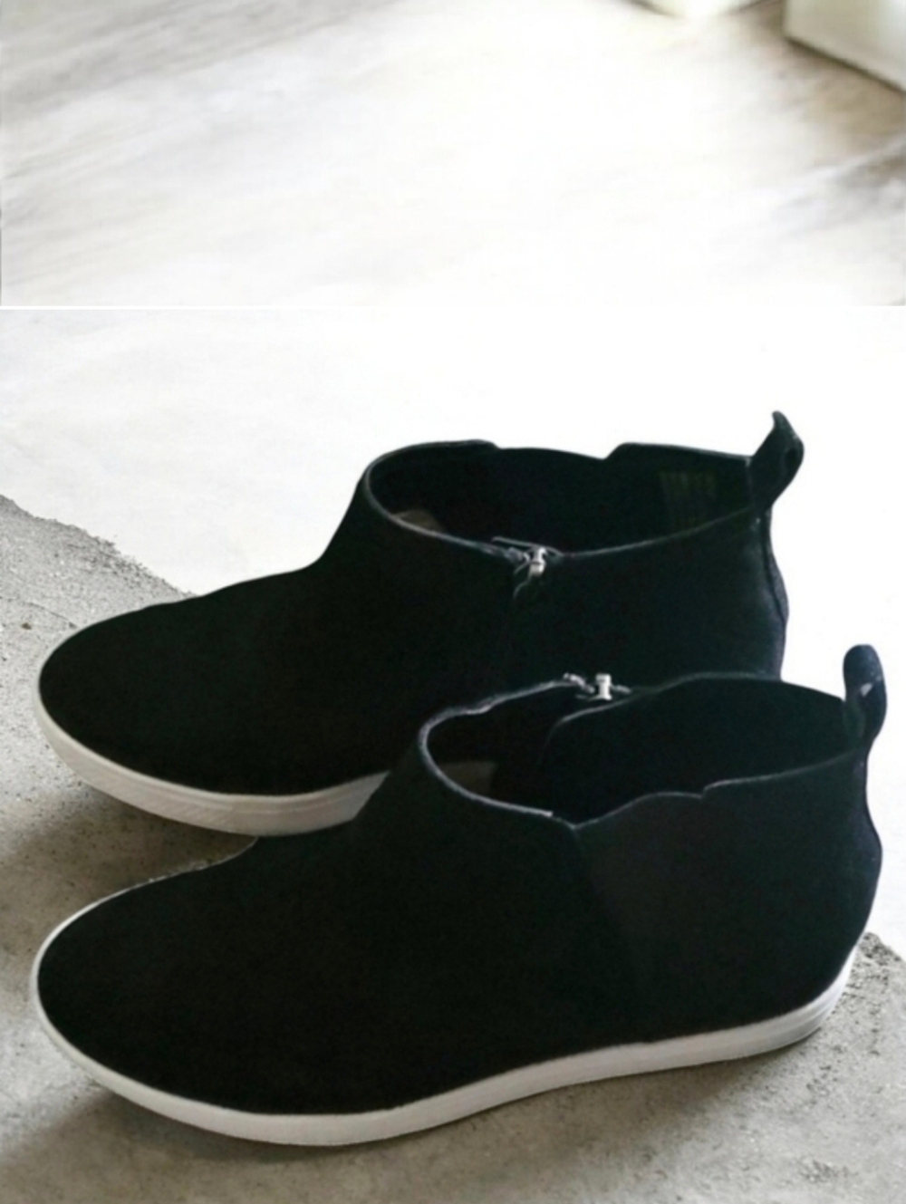 Leather Upper Caslon shoe women's 7.5  black Bootie zipper water resistant